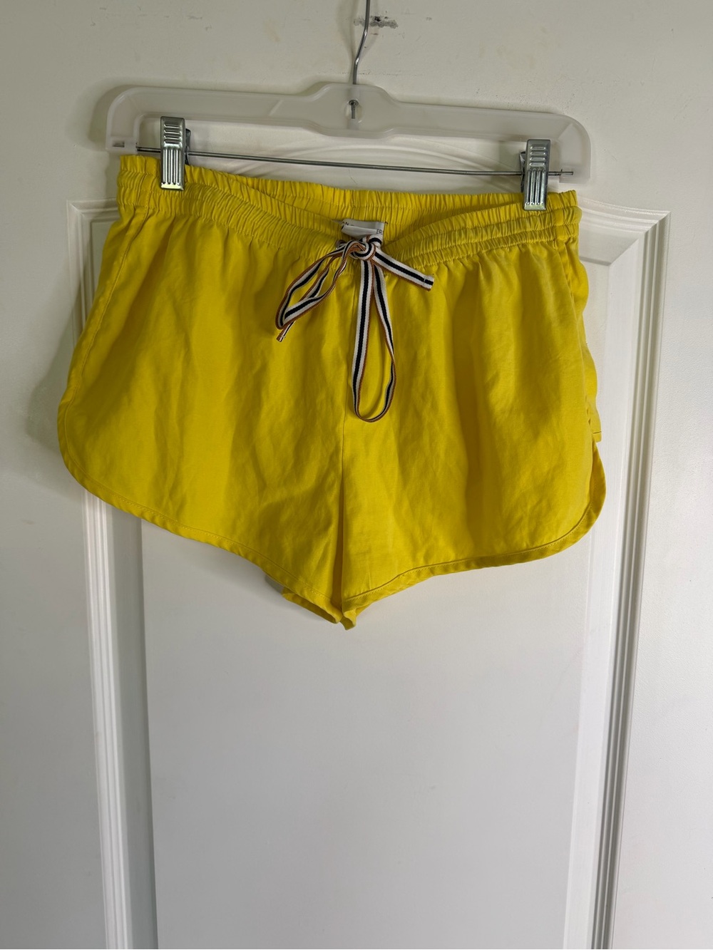 Urban Outfitters Bright Yellow Athletic Drawstring Shorts W/Dolphin Hem Sz XS